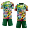 Maxcorners Custom Graffiti Pattern Kelly Green-White Sublimation Soccer Uniform Jersey LM2605