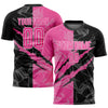 Maxcorners Custom Graffiti Pattern Pink Black-White Scratch Sublimation Soccer Uniform Jersey LM2605