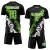 Maxcorners Custom Black Neon Green-White Sublimation Soccer Uniform Jersey LM2605