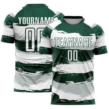 Maxcorners Custom Green White Sublimation Soccer Uniform Jersey LM2605