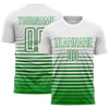 Maxcorners Custom White Grass Green Gradient Pinstripe Sublimation Soccer Uniform Jersey LM2605