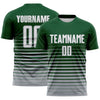 Maxcorners Custom Green White-Gray Gradient Pinstripe Sublimation Soccer Uniform Jersey LM2605