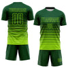 Maxcorners Custom Green Neon Green Gradient Pinstripe Sublimation Soccer Uniform Jersey LM2605