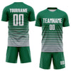 Maxcorners Custom Kelly Green White-Gray Gradient Pinstripe Sublimation Soccer Uniform Jersey LM2605