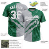 Maxcorners Custom Graffiti Pattern White Kelly Green-Gray 3D Scratch Two-Button Unisex Softball Jersey LM2605