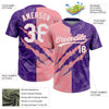 Maxcorners Custom Graffiti Pattern White Purple-Medium Pink 3D Scratch Two-Button Unisex Softball Jersey LM2605