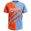Maxcorners Custom Graffiti Pattern White Light Blue-Orange 3D Scratch Two-Button Unisex Softball Jersey LM2605