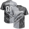 Maxcorners Custom Graffiti Pattern White Steel Gray-Gray 3D Scratch Two-Button Unisex Softball Jersey LM2605