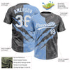 Maxcorners Custom Graffiti Pattern White Steel Gray-Light Blue 3D Scratch Two-Button Unisex Softball Jersey LM2605