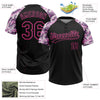 Maxcorners Custom Black Pink Pattern Salute To Service Camo Raglan Sleeves Two-Button Unisex Softball Jersey LM2605