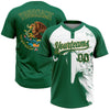 Maxcorners Custom Kelly Green Old Gold-White Mexico Two-Button Unisex Softball Jersey LM2605