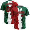 Maxcorners Custom Kelly Green Red Black-White Mexico Two-Button Unisex Softball Jersey LM2605