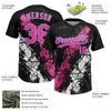 Maxcorners Custom Black Pink White-Light Blue Dripping Splatter Cracked Texture Two-Button Unisex Softball Jersey LM2605