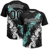 Maxcorners Custom Black Ice Blue-White Dripping Splatter Cracked Texture Two-Button Unisex Softball Jersey LM2605
