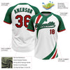 Maxcorners Custom White Red Kelly Green-Black Mexico Two-Button Unisex Softball Jersey LM2605