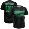 Maxcorners Custom Black Kelly Green-White Dripping Splatter Paint Two-Button Unisex Softball Jersey LM2605