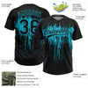 Maxcorners Custom Black Lakes Blue Dripping Splatter Paint Two-Button Unisex Softball Jersey LM2605