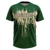 Maxcorners Custom Green Cream-Black Dripping Splatter Paint Two-Button Unisex Softball Jersey LM2605