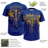 Maxcorners Custom Royal Old Gold Dripping Splatter Paint Two-Button Unisex Softball Jersey LM2605