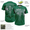 Maxcorners Custom Kelly Green Gray Dripping Splatter Paint Two-Button Unisex Softball Jersey LM2605