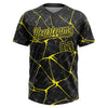 Maxcorners Custom Black Light Yellow Abstract Network Two-Button Unisex Softball Jersey LM2605