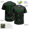 Maxcorners Custom Black Grass Green Abstract Network Two-Button Unisex Softball Jersey LM2605