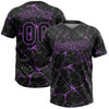 Maxcorners Custom Black Medium Purple Abstract Network Two-Button Unisex Softball Jersey LM2605