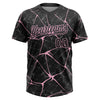 Maxcorners Custom Black Light Pink Abstract Network Two-Button Unisex Softball Jersey LM2605