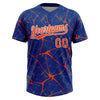 Maxcorners Custom Royal Orange-White Abstract Network Two-Button Unisex Softball Jersey LM2605