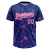 Maxcorners Custom Royal Pink-White Abstract Network Two-Button Unisex Softball Jersey LM2605