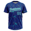 Maxcorners Custom Royal Teal-White Abstract Network Two-Button Unisex Softball Jersey LM2605