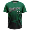 Maxcorners Custom Kelly Green Black-White Gradient Style Twinkle Star Two-Button Unisex Softball Jersey LM2605