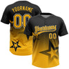 Maxcorners Custom Black Gold-White Gradient Style Twinkle Star Two-Button Unisex Softball Jersey LM2605