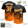 Maxcorners Custom Black Bay Orange-White Gradient Style Twinkle Star Two-Button Unisex Softball Jersey LM2605