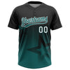 Maxcorners Custom Black Teal-White Gradient Style Twinkle Star Two-Button Unisex Softball Jersey LM2605
