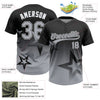 Maxcorners Custom Black Gray-White Gradient Style Twinkle Star Two-Button Unisex Softball Jersey LM2605