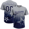 Maxcorners Custom Gray Navy-White Gradient Style Twinkle Star Two-Button Unisex Softball Jersey LM2605