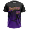 Maxcorners Custom Black Purple-Gold Gradient Style Twinkle Star Two-Button Unisex Softball Jersey LM2605
