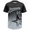 Maxcorners Custom Black Silver Gradient Style Twinkle Star Two-Button Unisex Softball Jersey LM2605