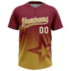 Maxcorners Custom Crimson Old Gold-White Gradient Style Twinkle Star Two-Button Unisex Softball Jersey LM2605