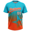 Maxcorners Custom Lakes Blue Orange-White Gradient Style Twinkle Star Two-Button Unisex Softball Jersey LM2605