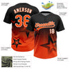 Maxcorners Custom Black Orange-White Gradient Style Twinkle Star Two-Button Unisex Softball Jersey LM2605