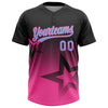 Maxcorners Custom Black Light Blue-Pink Gradient Style Twinkle Star Two-Button Unisex Softball Jersey LM2605