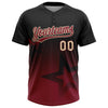 Maxcorners Custom Black Crimson-Cream Gradient Style Twinkle Star Two-Button Unisex Softball Jersey LM2605