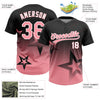 Maxcorners Custom Black Medium Pink-White Gradient Style Twinkle Star Two-Button Unisex Softball Jersey LM2605