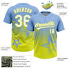 Maxcorners Custom Light Blue White-Neon Yellow Gradient Style Twinkle Star Two-Button Unisex Softball Jersey LM2605