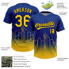 Maxcorners Custom Royal Yellow-Black Seattle City Edition Gradient Two-Button Unisex Softball Jersey LM2605