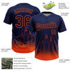Maxcorners Custom Navy Orange Chicago City Edition Gradient Two-Button Unisex Softball Jersey LM2605