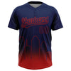 Maxcorners Custom Navy Red Houston City Edition Gradient Two-Button Unisex Softball Jersey LM2605