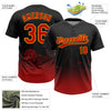 Maxcorners Custom Black Red-Gold Atlanta City Edition Gradient Two-Button Unisex Softball Jersey LM2605